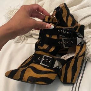 Jeffrey Campbell Animal Print cut out booties